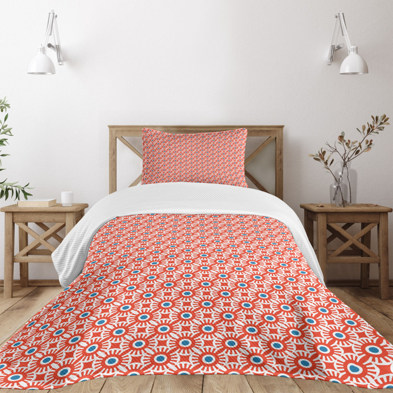 Vivid Mosaic of Circles Bedspread Set