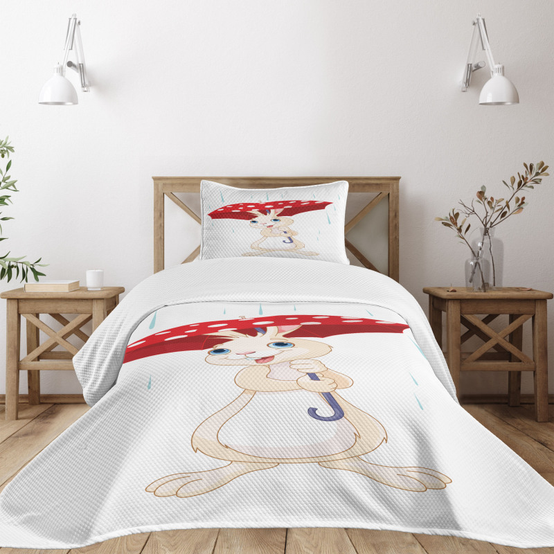 Little Animal with Umbrella Bedspread Set