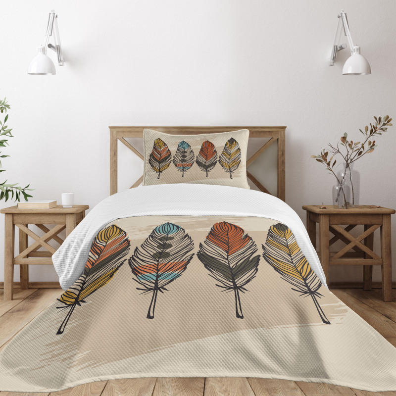 Hand Drawn Quills Native Bedspread Set