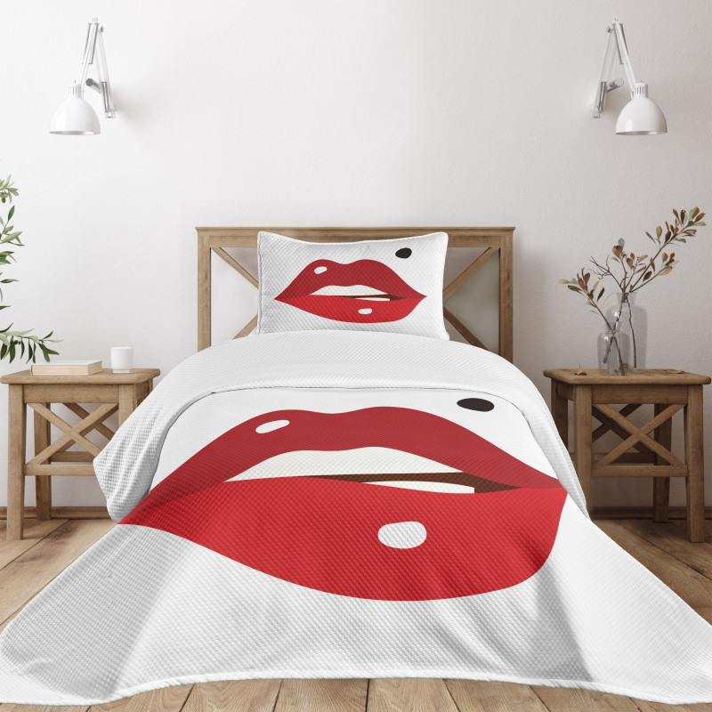 Minimalistic of Upper Lip Mole Bedspread Set