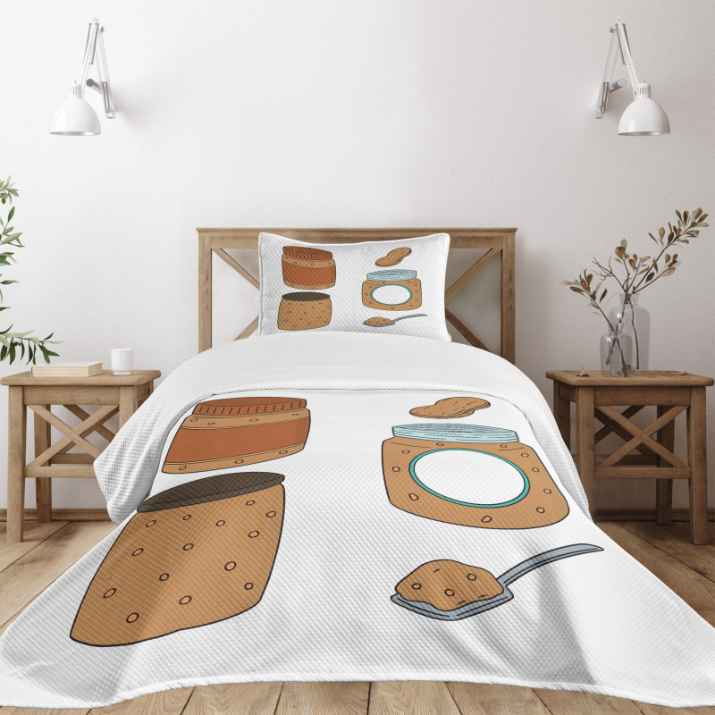 Food in a Jar Pattern Bedspread Set