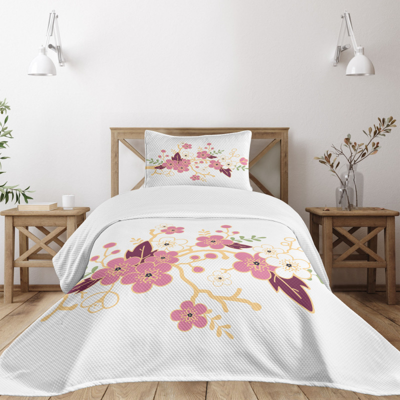 Japanese Garden Art Bedspread Set