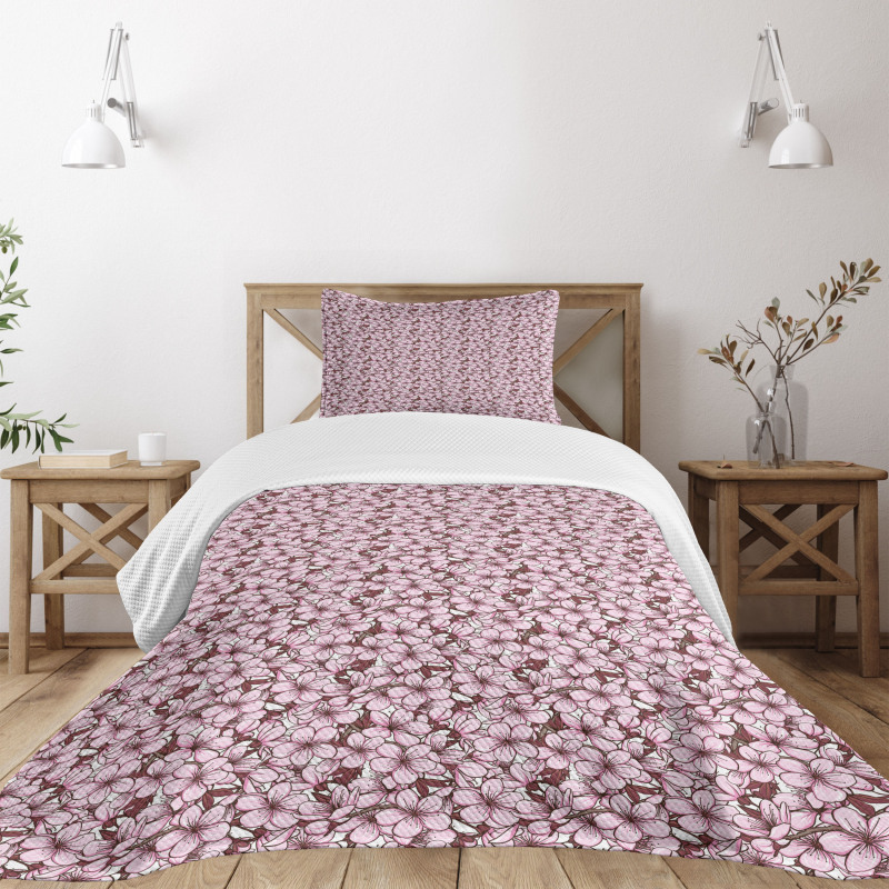 Cherry Flowers Japan Bedspread Set