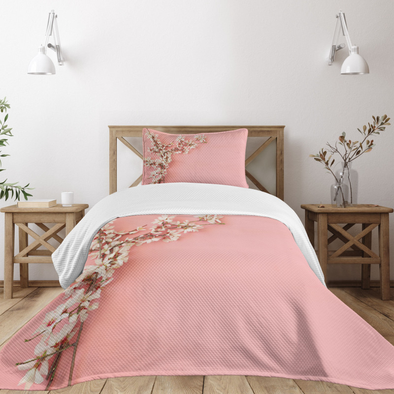 Tree on Pastel Pink Bedspread Set