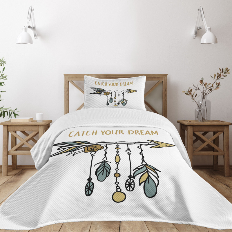 Tribal Arrow with Feathers Bedspread Set