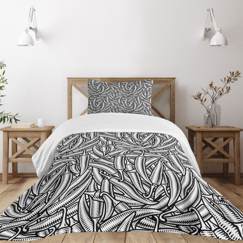 Abstract Modern Chili Peppers Bedspread Set