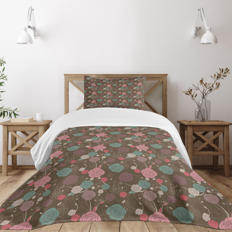 Romantic Roses and Dragonfly Bedspread Set