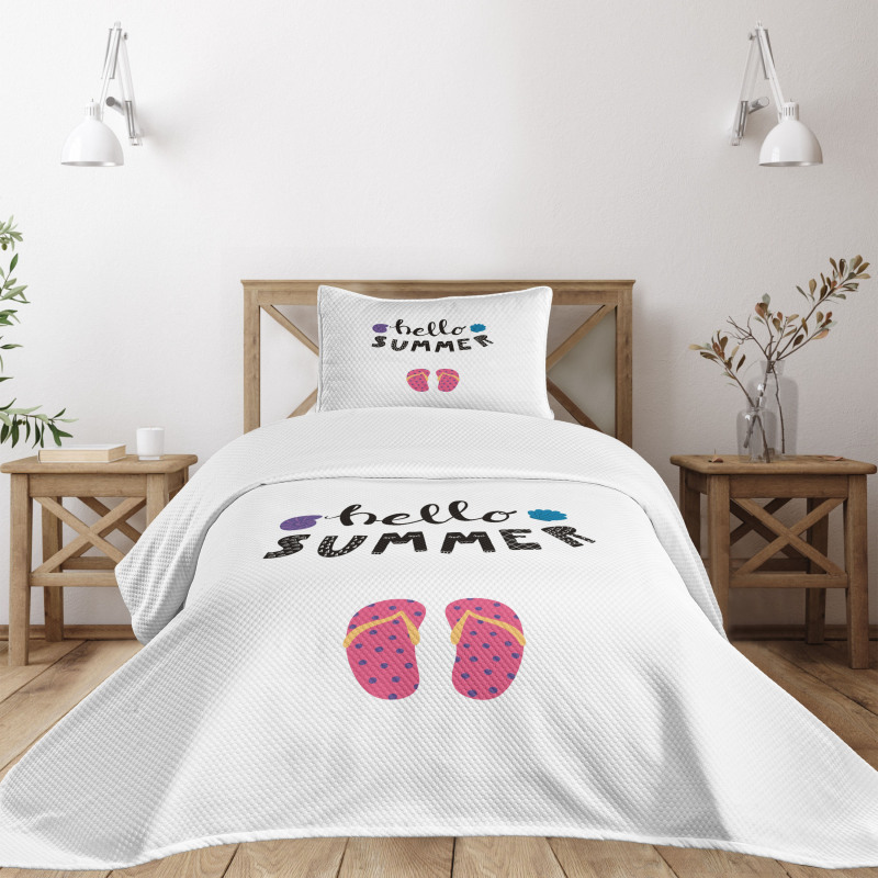 Hello Flip Flops Seashell Bedspread Set