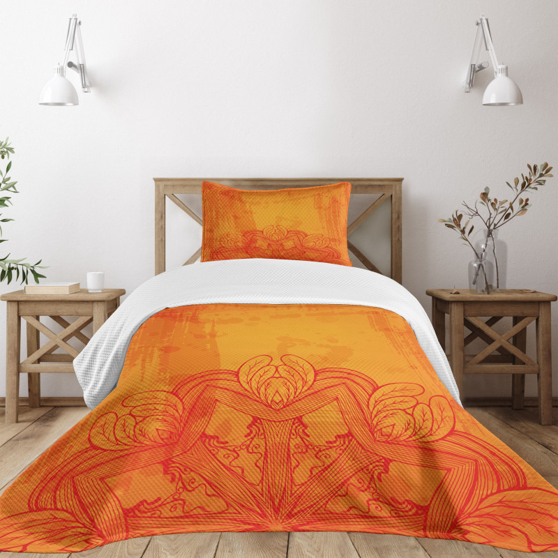 Feather Leaves Triangular Bedspread Set