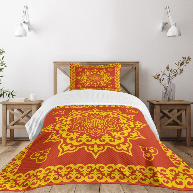 Oriental Round and Square Bedspread Set