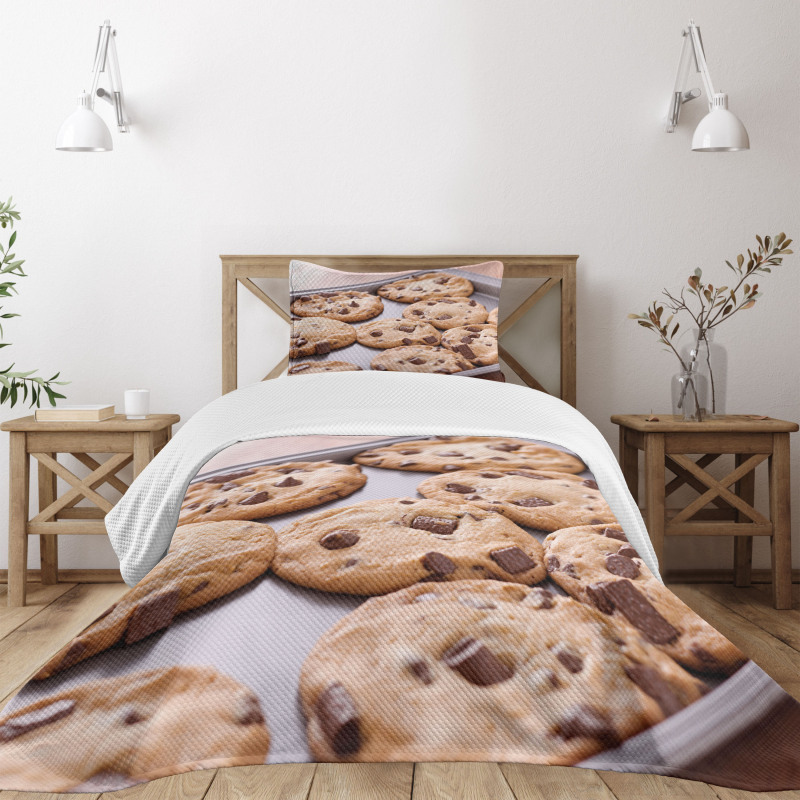 Chocolate Snacks on a Tray Bedspread Set