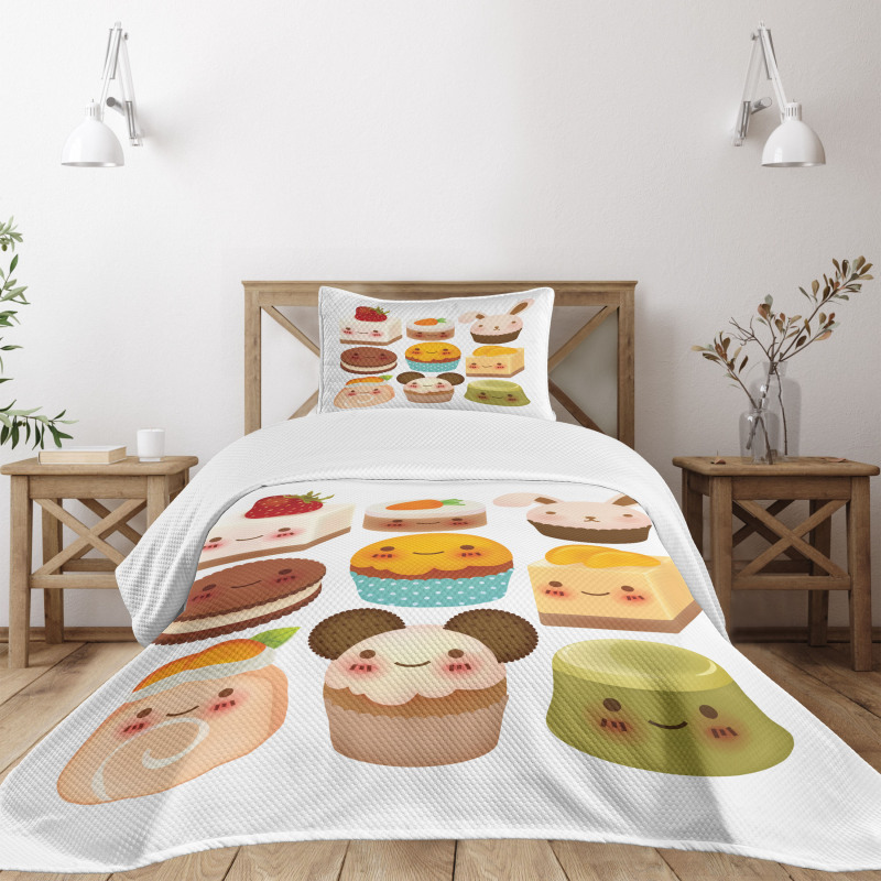 Baked Goods with Smileys Bedspread Set