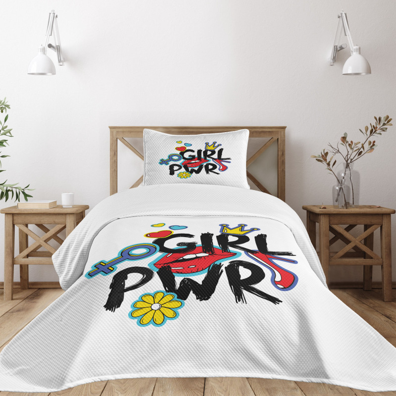 Girl Power with a Crown Bedspread Set