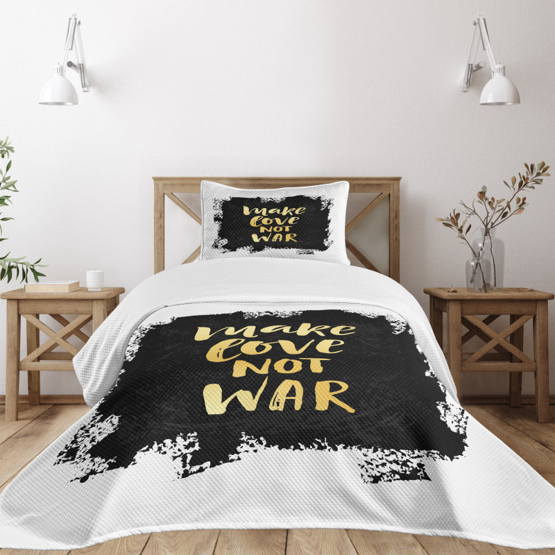 Make Love Quoting Dark Bedspread Set