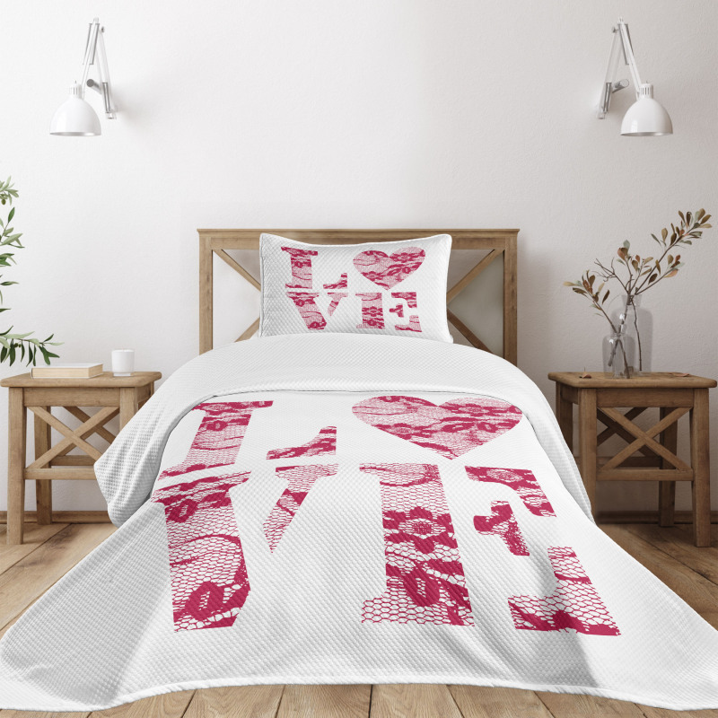 Word Love Vintage Bedspread Set