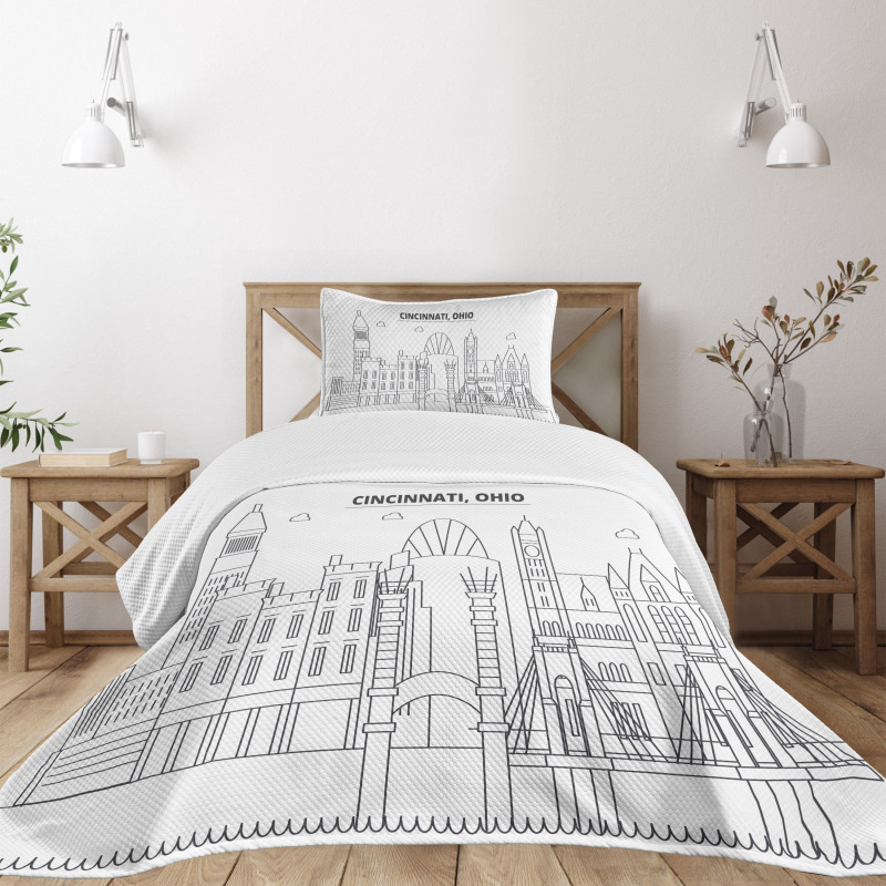 Geometric Drawn Urban Bedspread Set