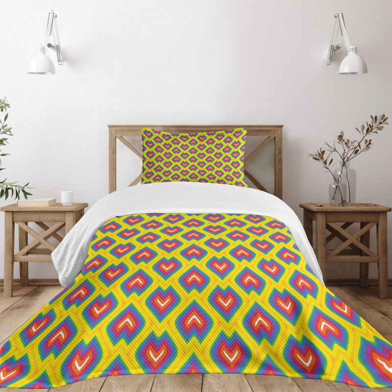 Vivid Flame Shaped Bedspread Set