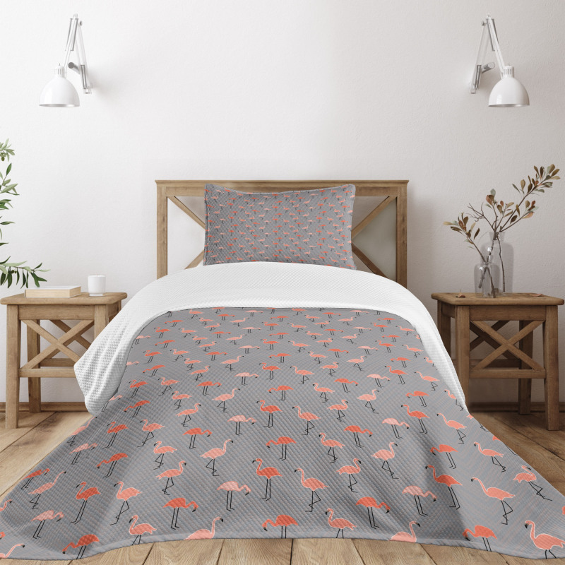 Forest Birds on Zigzags Bedspread Set