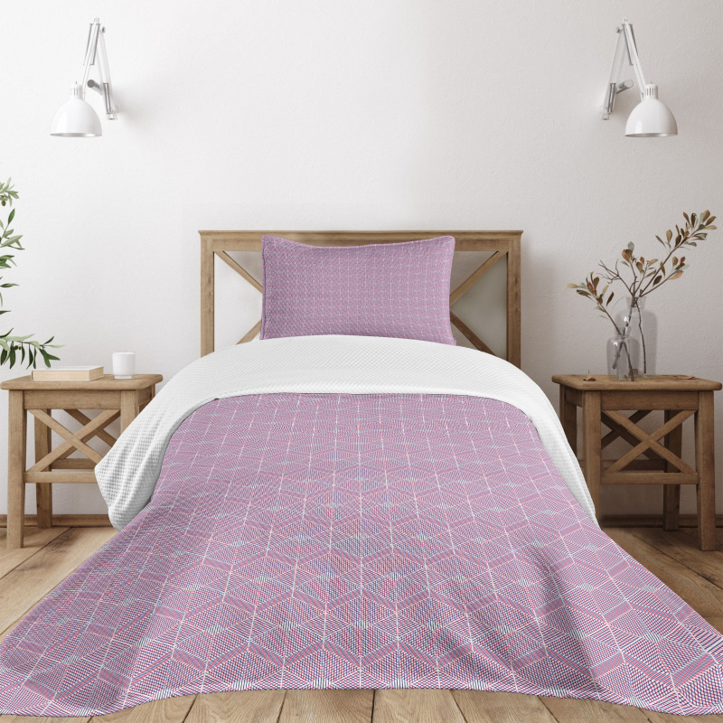 Repeating Diagonal Lines Bedspread Set