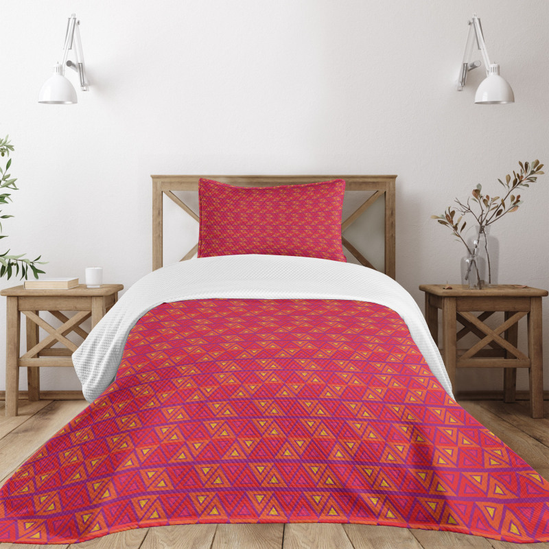 Angular Abstract Ethnic Bedspread Set