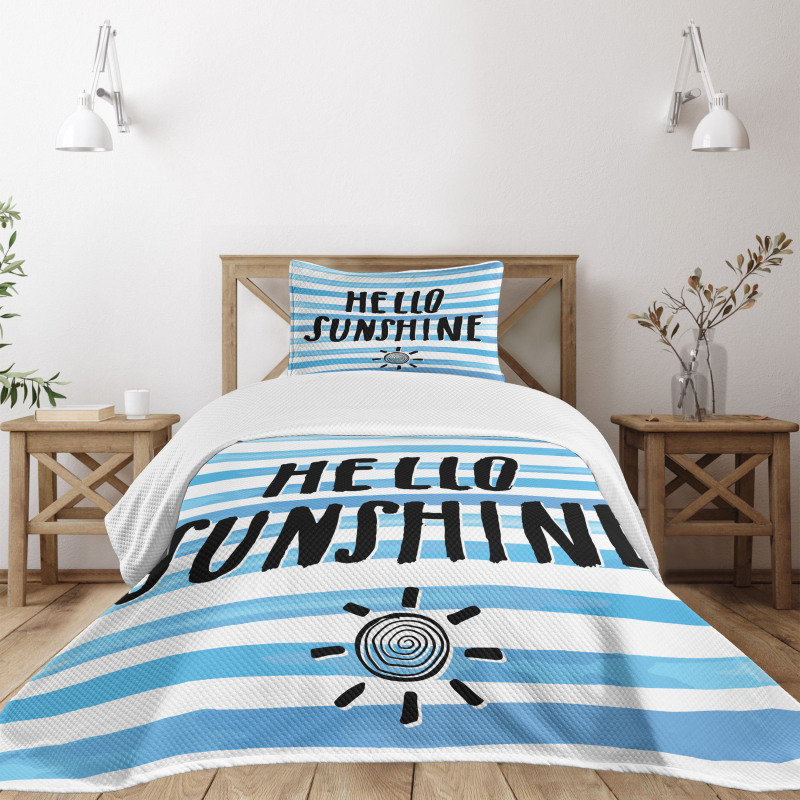 Typographic Stripes Bedspread Set