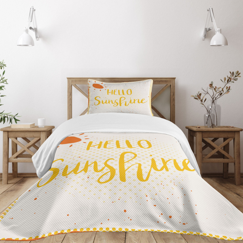 Halftone Dots Words Bedspread Set