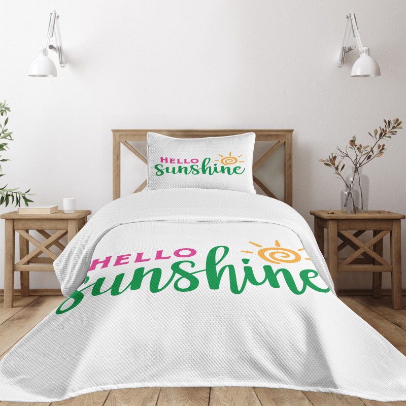 Minimalist Words Bedspread Set