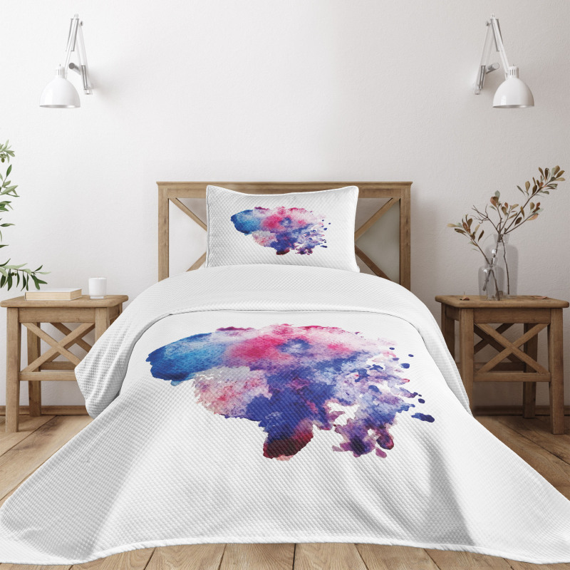 Watercolor Splash Abstract Bedspread Set