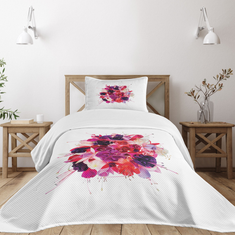 Bouquet of Exotic Flowers Bedspread Set