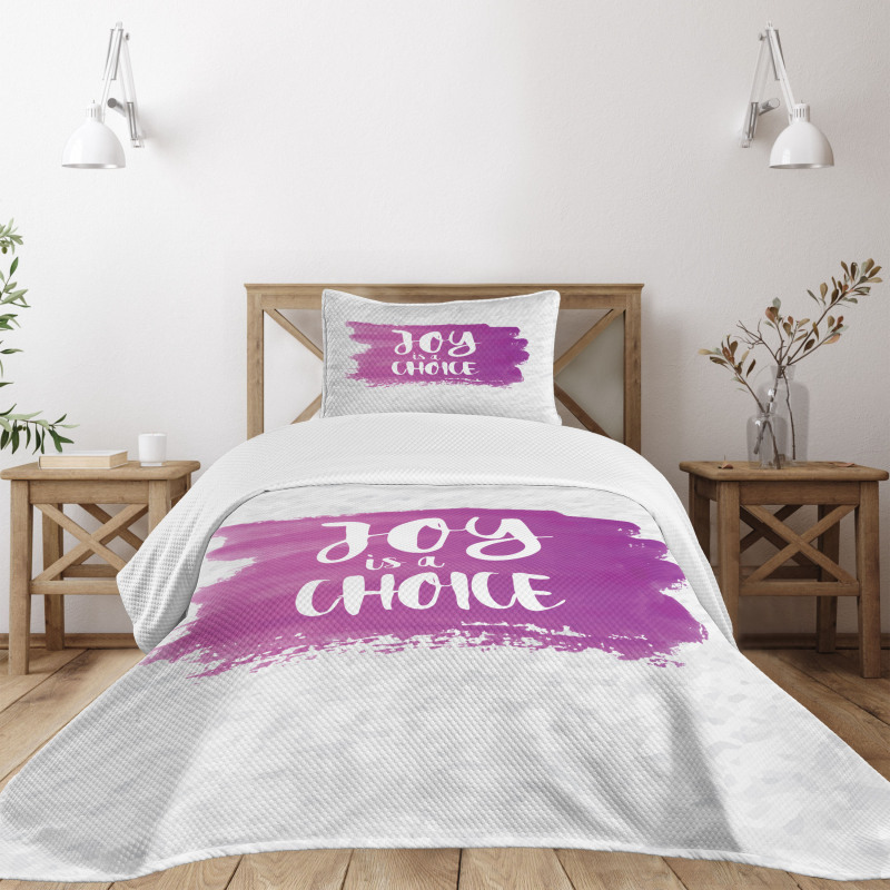 Joy is a Choice Words Art Bedspread Set