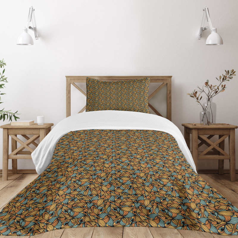 Abstract Waves Eyes Bedspread Set