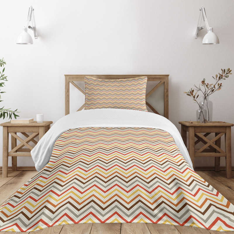 Pastel Triangle Wave Bedspread Set