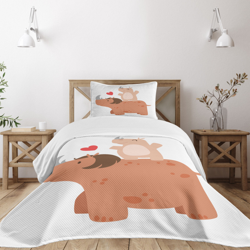 Mother and Calf with Heart Bedspread Set