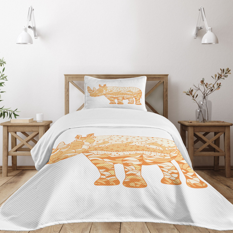 Zentangle Animal Africa Motif Bedspread Set