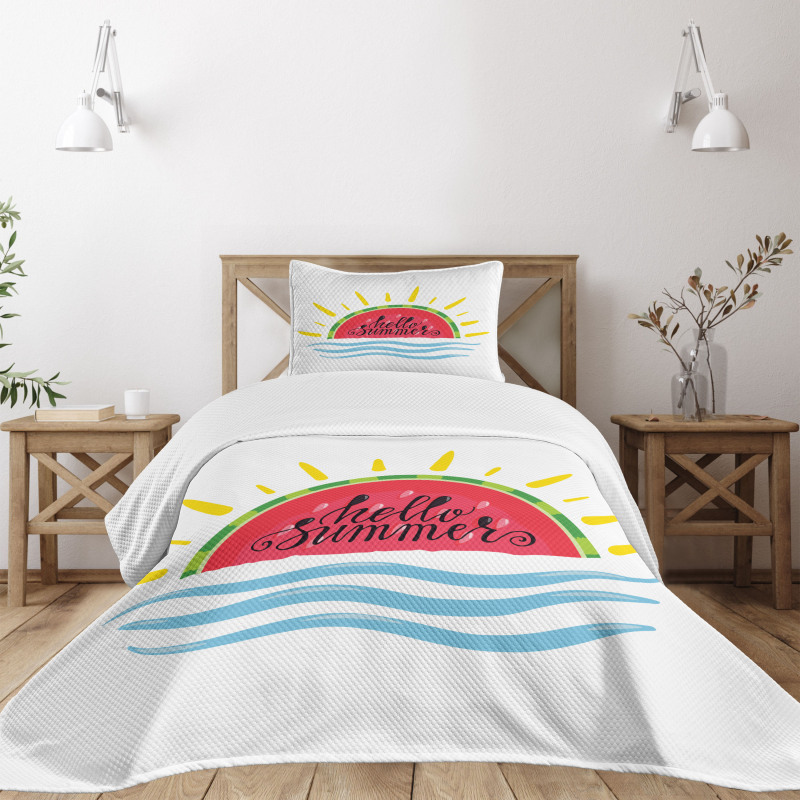 Watermelon Slice Motif Bedspread Set