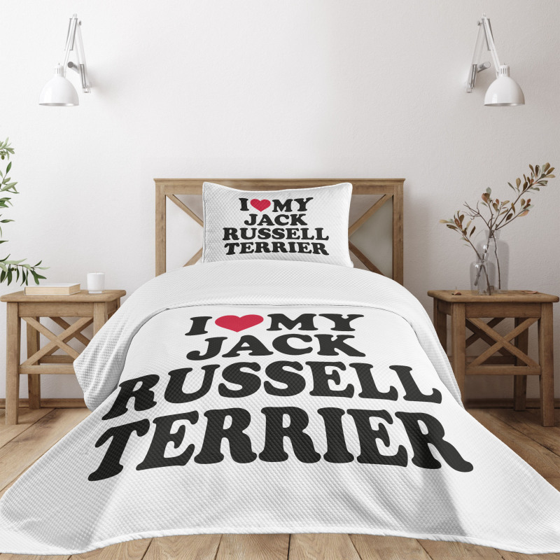 I Love My Dog Words Bedspread Set