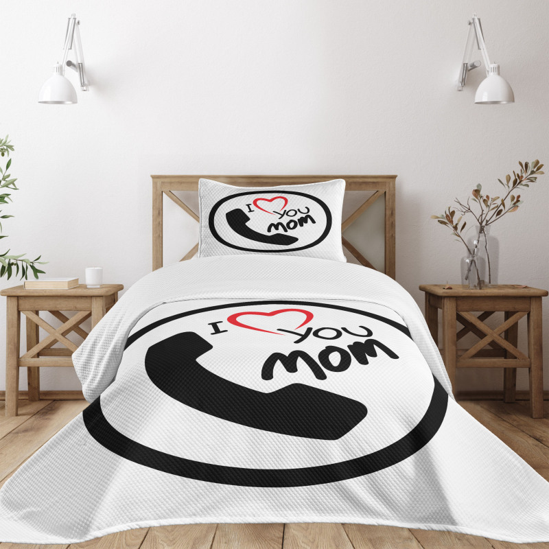 I Love You Mom Message Bedspread Set