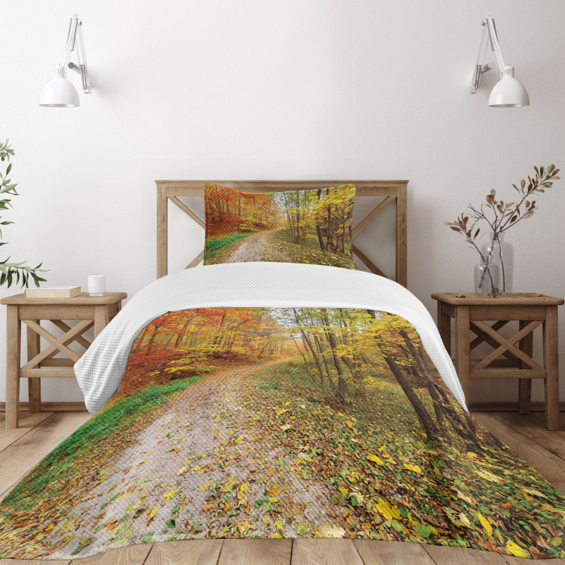Colorful Autumnal Landscape Bedspread Set