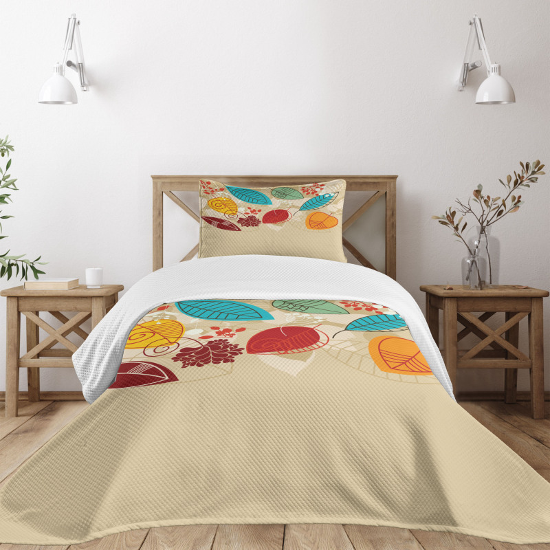 Autumn Inspired Botanical Art Bedspread Set