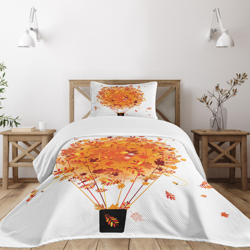 Autumn Concept Air Balloon Bedspread Set