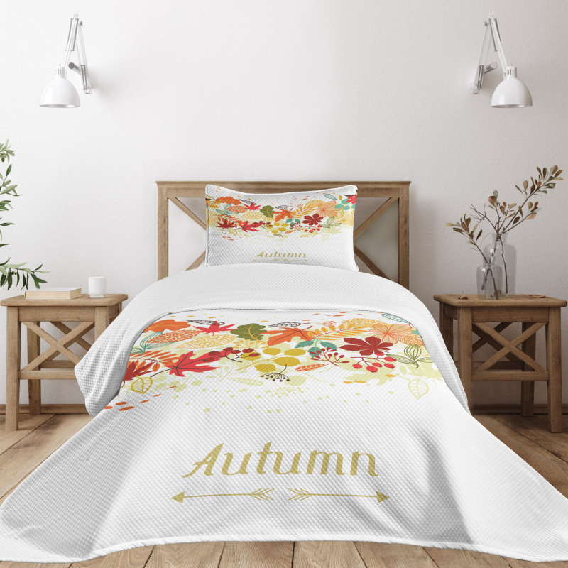 Autumn Leaves Border Bedspread Set
