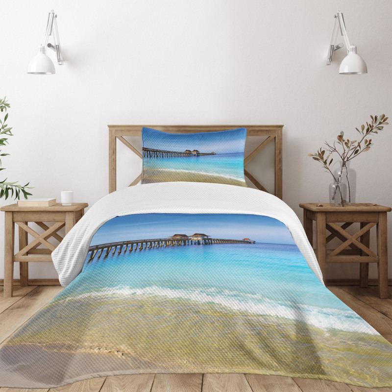 Florida Beach Sunny Day Ocean Bedspread Set