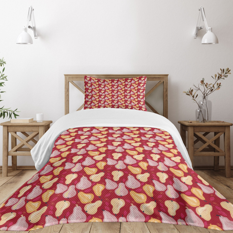 Abstract Watercolor Pears Bedspread Set