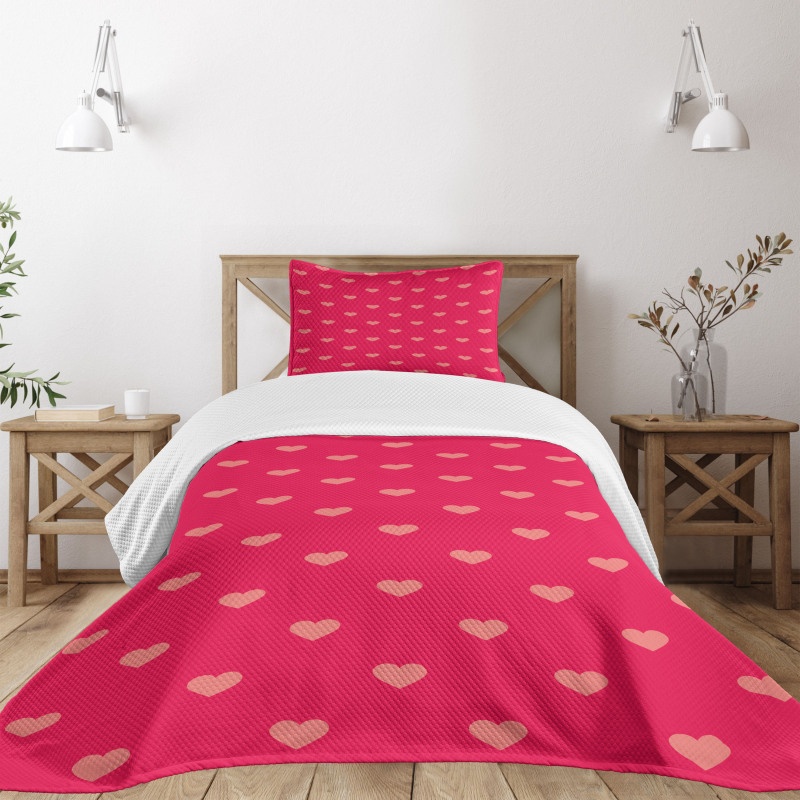 Pastel Heart Spots Pattern Bedspread Set