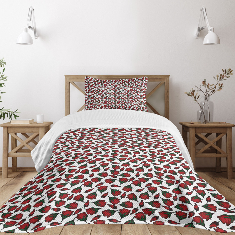 Valentines Day Petal and Buds Bedspread Set