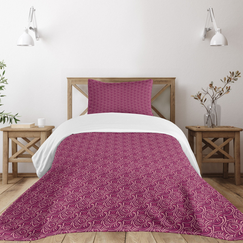 Abstract Feminine Flowers Bedspread Set