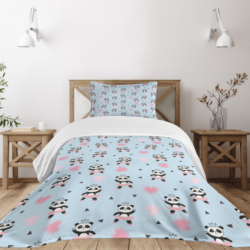 Panda Ballerina in Dress Bedspread Set