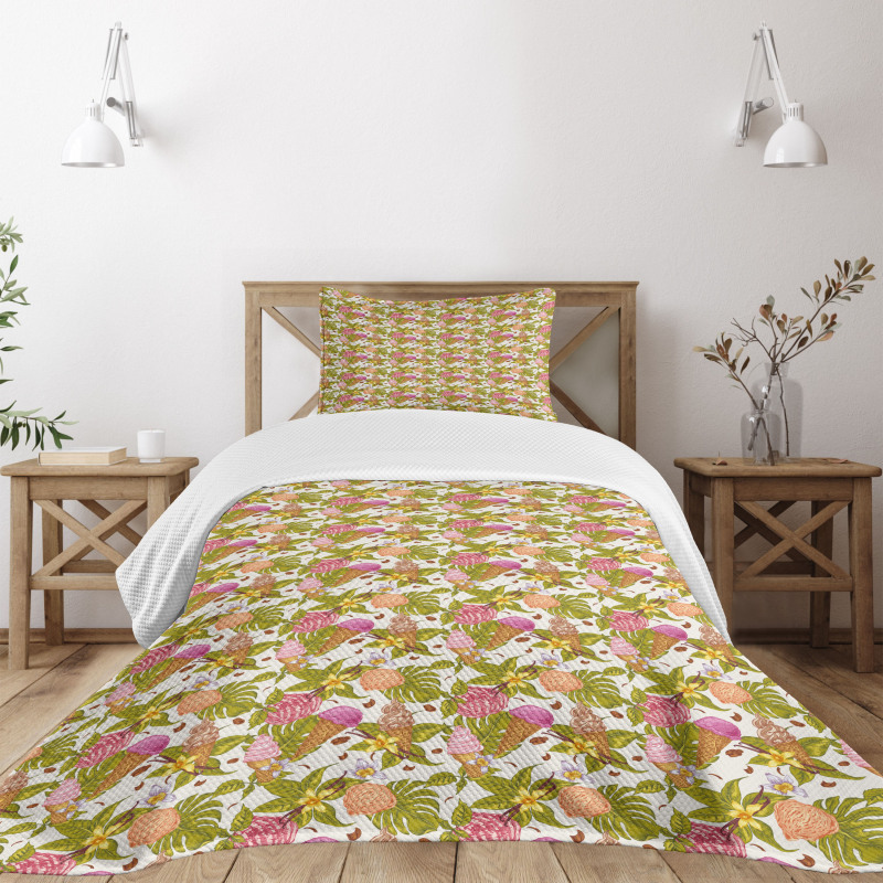 Tropic Botany and Scoops Bedspread Set