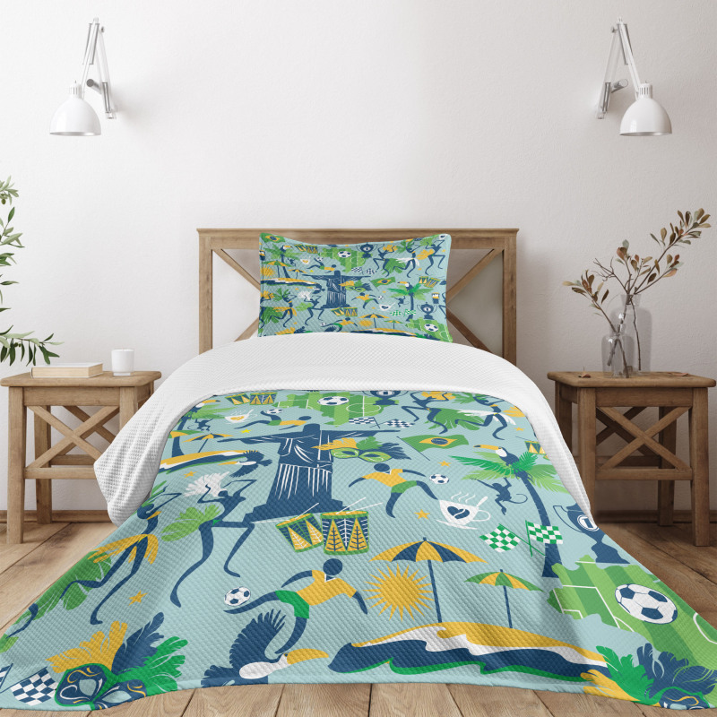 Theme of Brazil Cultural Bedspread Set