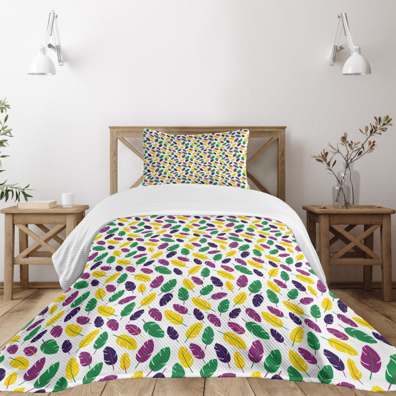 Symbolic Mardi Gras Design Bedspread Set